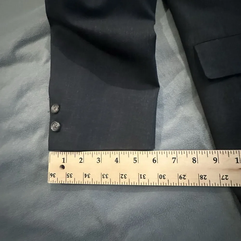 Brooks Brothers Blazer Mens 44 100% Pure Wool Two Button Jacket Charcoal Grey